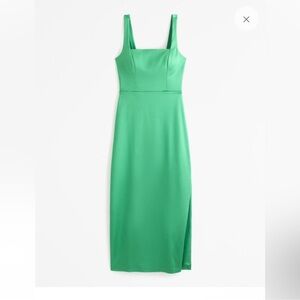 Abercrombie Sculpting Stretch Satin Midi Dress